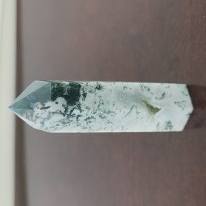 GORGEOUS moss agate crystal tower
